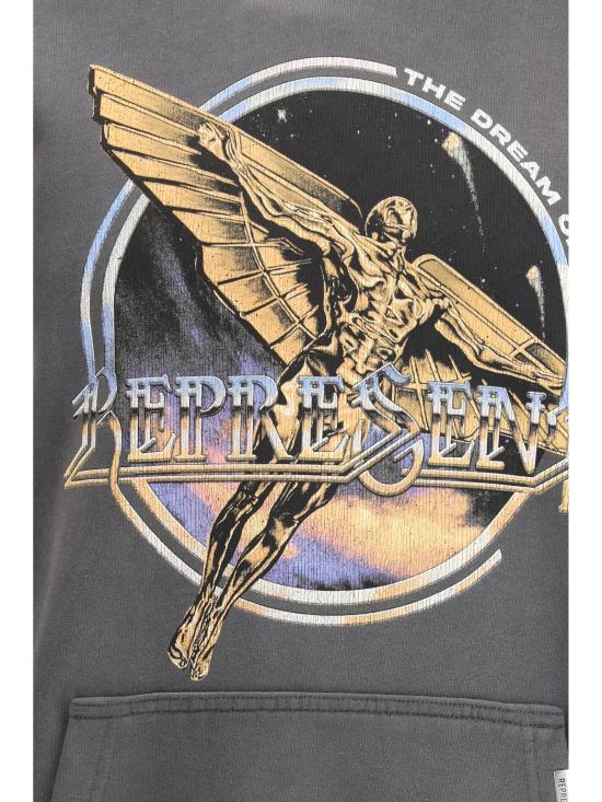 26SS 리프레젠트 후드 티셔츠 MLM100822 SUNFADEGRE GREY - REPRESENT