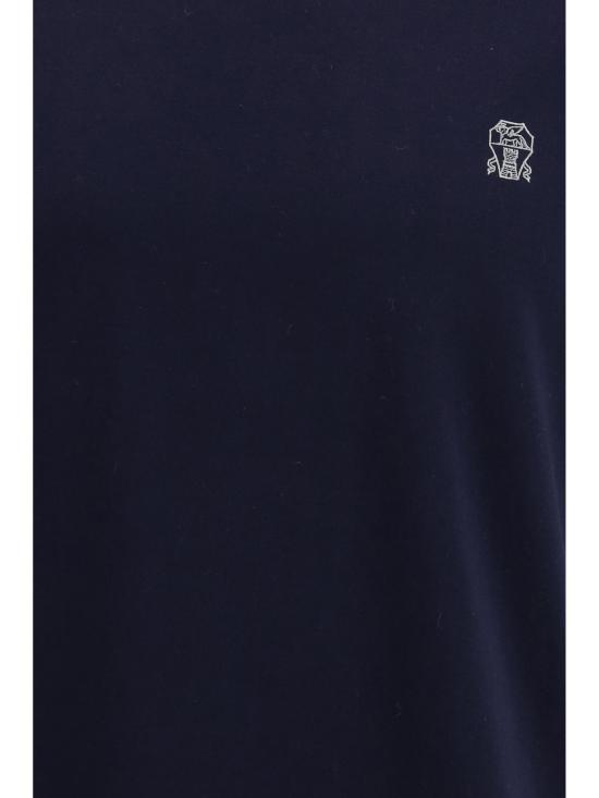 26SS 브루넬로 쿠치넬리 레이어링 코튼 저지 크루넥 티셔츠 M0B137451G CD325 BLUE - BRUNELLO CUCINELLI