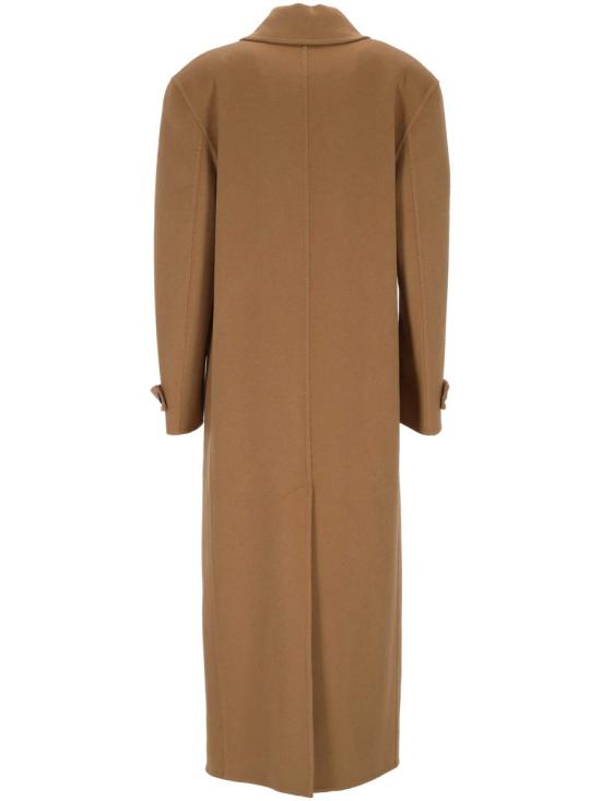 25FW 생로랑 브러시드 캐시미어 및 울 소재 롱 코트  835063Y2H329860 BROWN - SAINT LAURENT