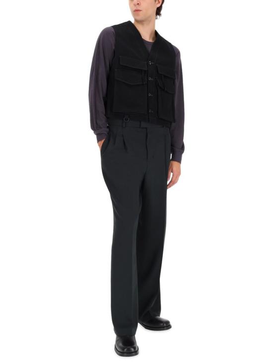 25FW 르메르 유틸리티 버튼 베스트 OW1162 LF1457BK999 Black - LEMAIRE