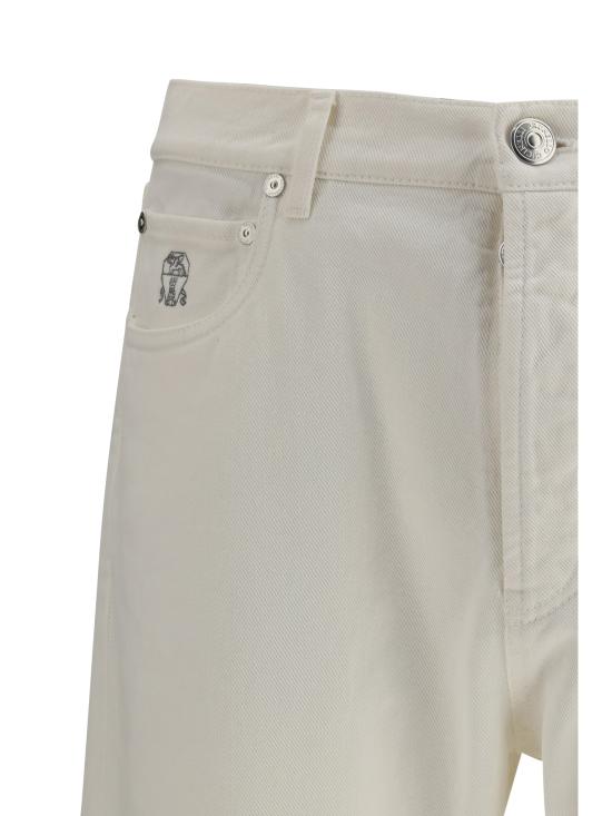 26SS 브루넬로 쿠치넬리 데님 팬츠 M237PO1090 C7210 WHITE - BRUNELLO CUCINELLI
