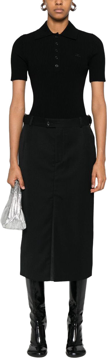 24FW 쿠레쥬 폴로 티셔츠 VESMPO029FI00019999 BLACK - COURREGES