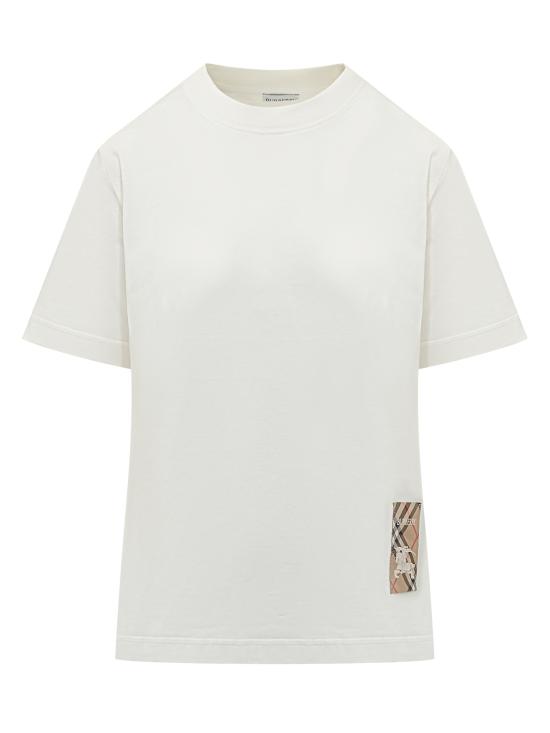 26SS 버버리 체크 라벨 티셔츠 8104886 B7078 CHALK