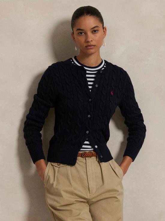 26SS 폴로 랄프로렌 폴로 자수 케이블 니트 가디건 211971868 008 HUNTER NAVY - POLO RALPH LAUREN