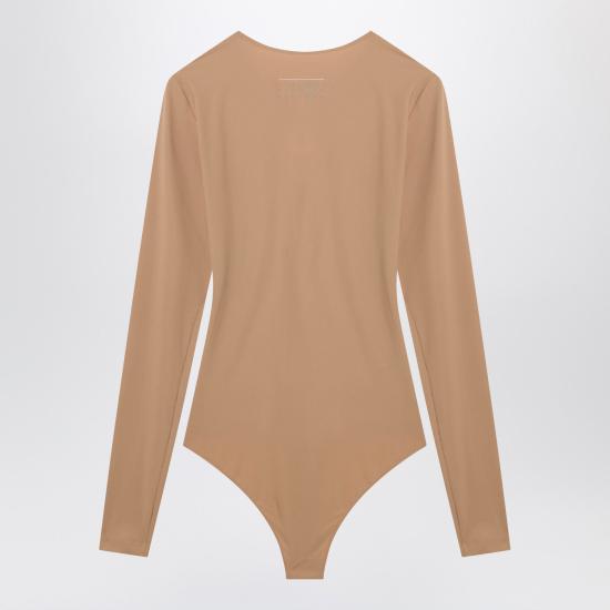 26SS MM6 메종마르지엘라 바디수트 티셔츠 S52NA0075S20518 Beige - MM6 MAISON MARGIELA