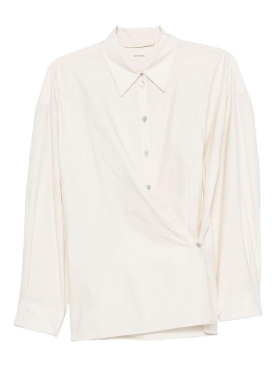 25FW 르메르 스트레이트 칼라 트위스트 셔츠 SH1141LF1500048 LIGHT CREAM DOM