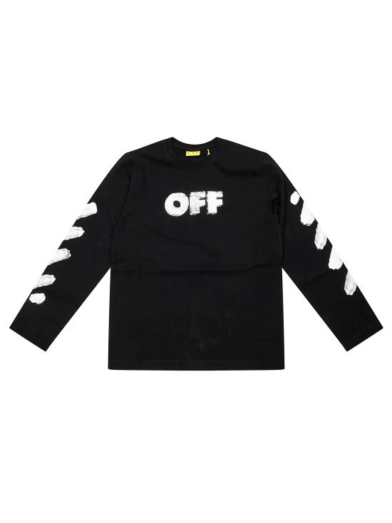 25FW [키즈] 오프화이트 티셔츠 OBAB001F25JER0021001 NERO