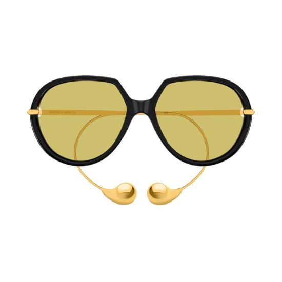 25FW 보테가베네타 선글라스 BV1436S 001 BLACK GOLD YELLOW - BOTTEGA VENETA