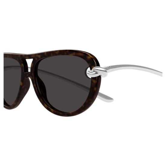 25FW 보테가베네타 선글라스 BV1418S 002 HAVANA SILVER GREY - BOTTEGA VENETA