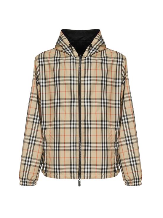 26SS 버버리 리버시블 체크 후디드 자켓 8110371 B9368 SAND