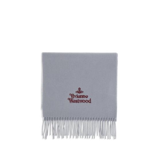 25FW 비비안웨스트우드 자수 로고 머플러 81030007 W00Q7 P403 LIGHT GREY DOM