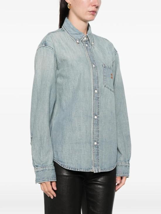 26SS 미우미우 샴브레이 셔츠 GWC133 18JIF0076 Light Blue - MIU MIU