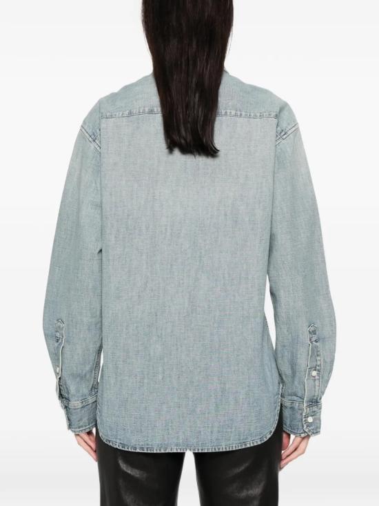 26SS 미우미우 샴브레이 셔츠 GWC133 18JIF0076 Light Blue - MIU MIU