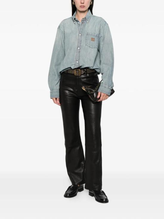 26SS 미우미우 샴브레이 셔츠 GWC133 18JIF0076 Light Blue - MIU MIU