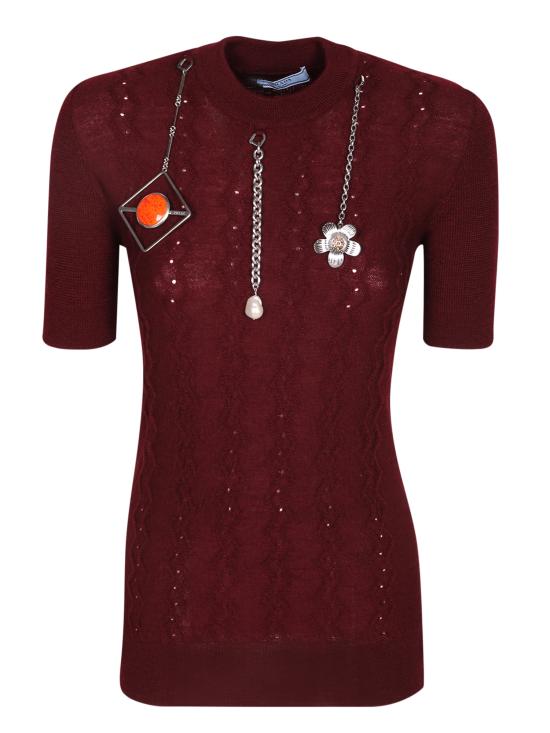 26FW 프라다 반팔 티셔츠 P24V2H 17KD F0399 Bordeaux