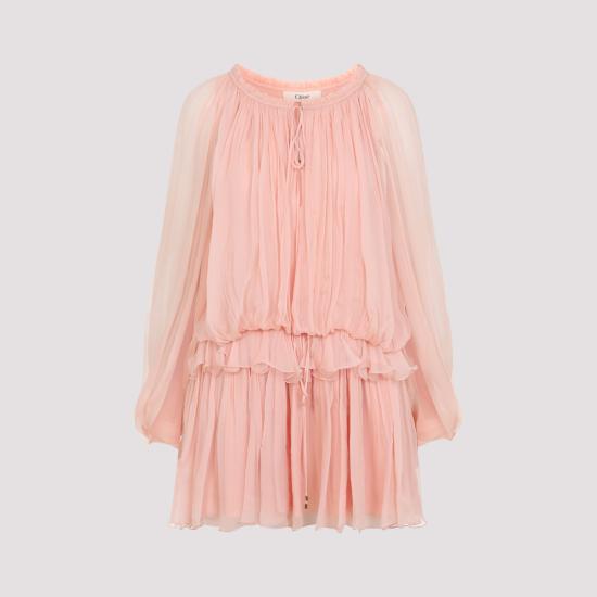 26SS 끌로에 미디 원피스 CH26SRO02001 6L6 NUDE NEUTRALS
