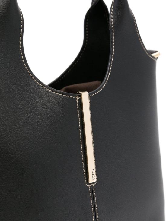 26FW 토즈 레더 미니 토트 쇼핑백 XBWEBRF0100UBL B999 BLACK - TODS