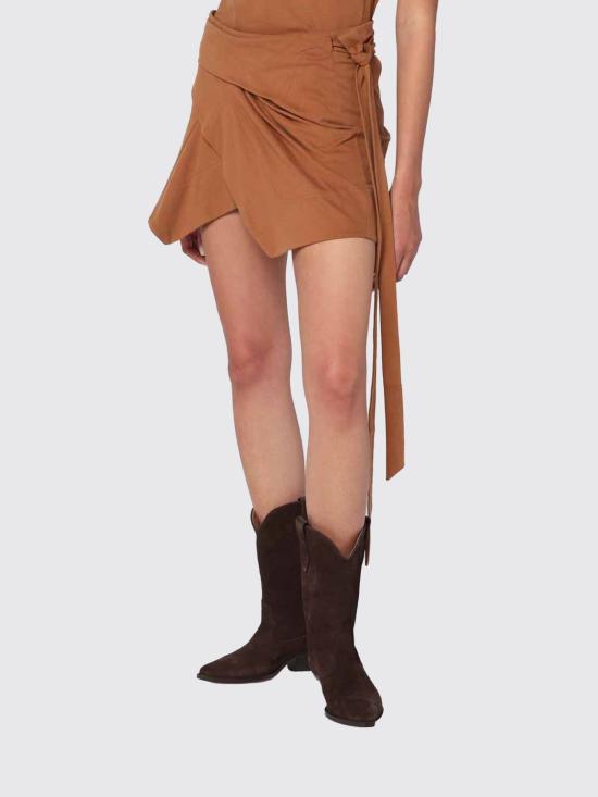 25FW 이자벨마랑 스커트 PJU0198FDA1N41I 50CA Brown - ISABEL MARANT