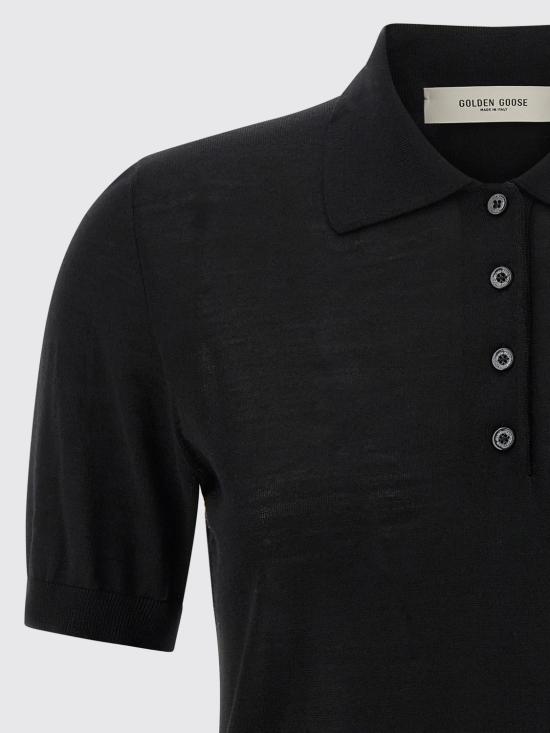 25FW 골든구스 폴로 티셔츠 GWP01424P00104190100 Black - GOLDEN GOOSE