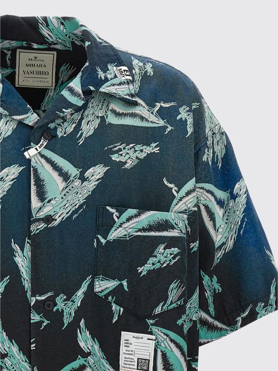 25FW 메종 미하라 야스히로 반팔 셔츠 J14SH187 BLACK Blue - MAISON MIHARA YASUHIRO