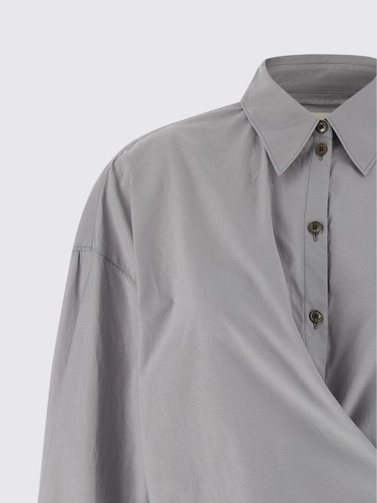 25FW 르메르 스트레이트 칼라 트위스트 셔츠 SH1141LF1500 BG219 Grey - LEMAIRE