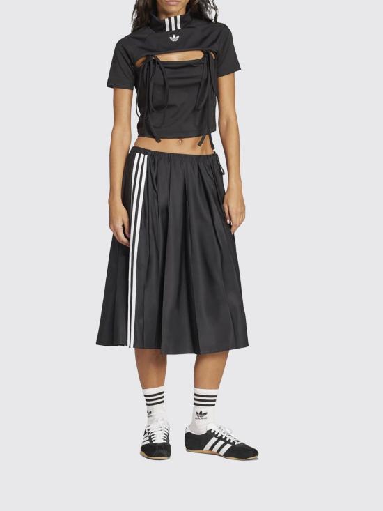 25FW 아디다스 리본 플리티드 맥시 스커트 JW0114 Black - ADIDAS