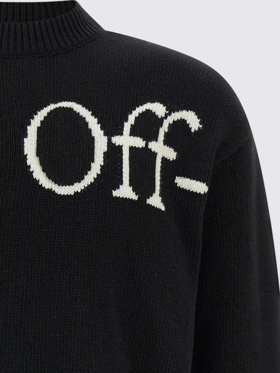 25FW 오프화이트 스웨터 OWHE10OF25KNI002 1001 Black - OFF WHITE