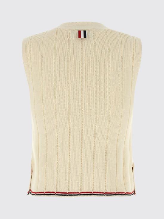 25FW 톰브라운 베스트 FKV217AY1024 100 White - THOM BROWNE