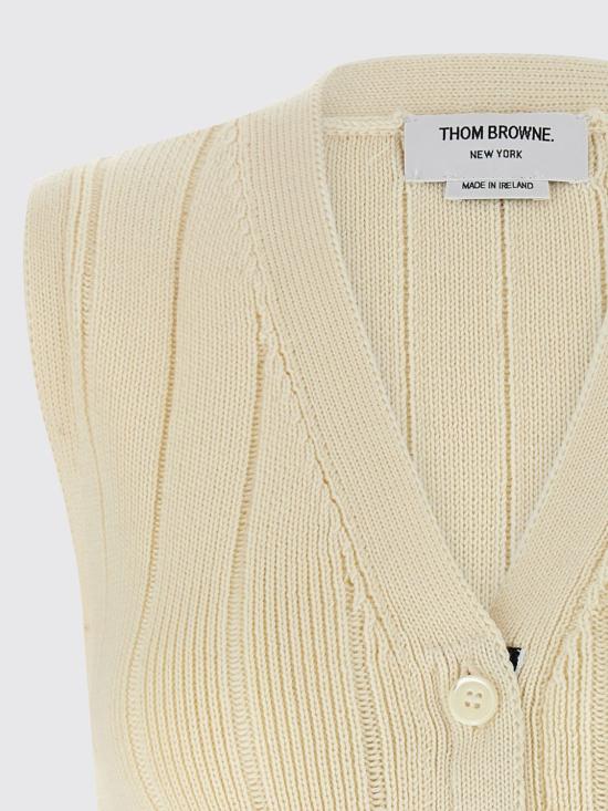 25FW 톰브라운 베스트 FKV217AY1024 100 White - THOM BROWNE