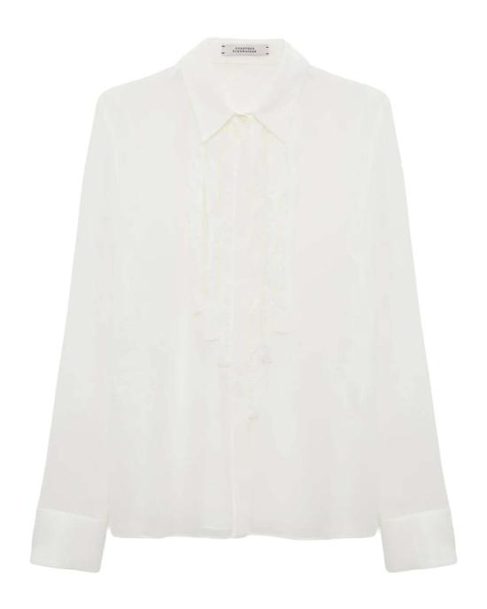  도로시 슈마허 블라우스 시스루 트위스트  화이트