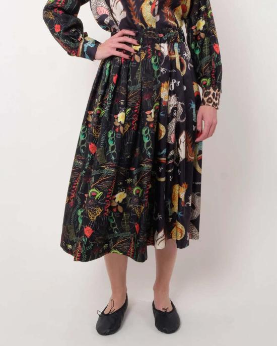  라 프레스틱 위스통 미디 스커트 라 프레스틱 위스톤 베니스 스커트 블랙 - LA PRESTIC OUISTON