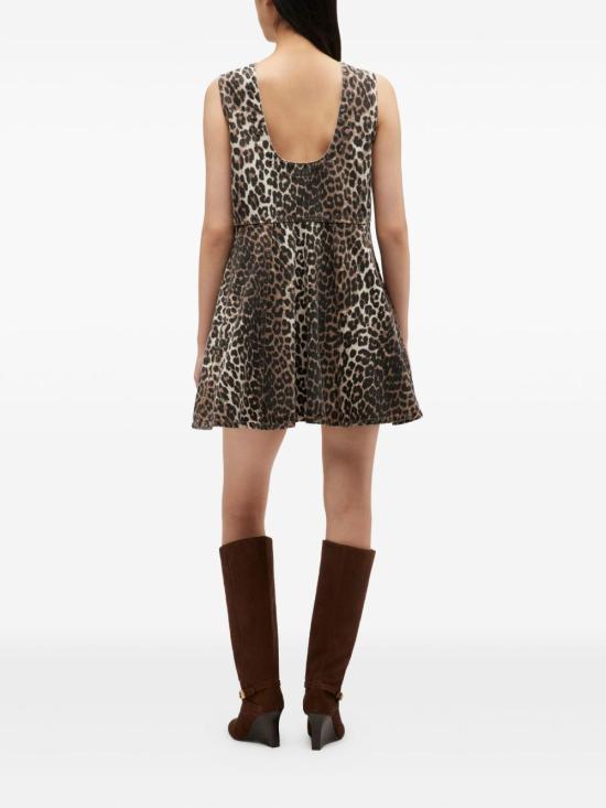 26SS 가니 레오파드 데님 미니ㅣ 드레스 A1030191 859 Leopard - GANNI
