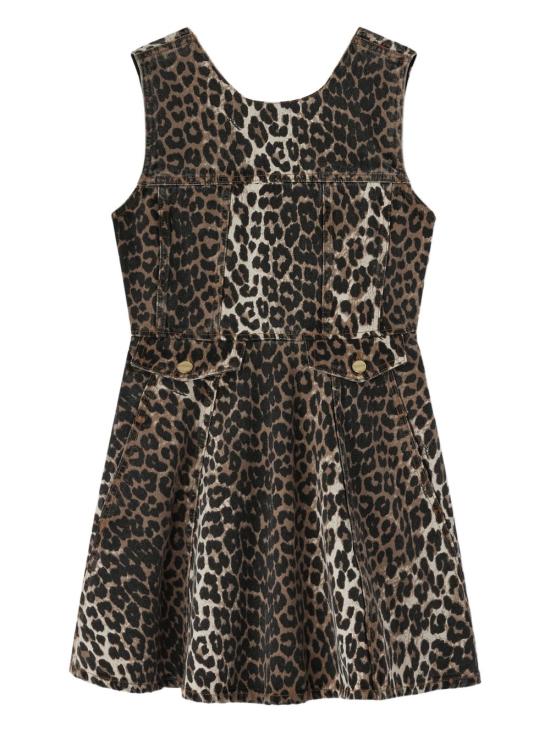 26SS 가니 레오파드 데님 미니ㅣ 드레스 A1030191 859 Leopard - GANNI
