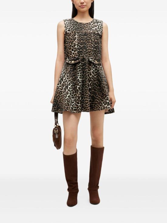 26SS 가니 레오파드 데님 미니ㅣ 드레스 A1030191 859 Leopard - GANNI