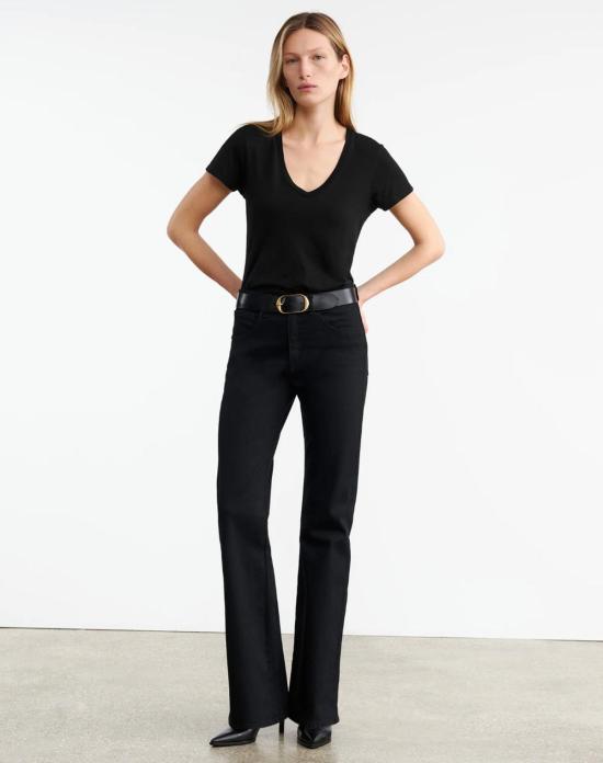  닐리로탄 데님 팬츠 닐리 로탄 셀리아 진 미드 라이즈 스트레치 플레어 데님 진