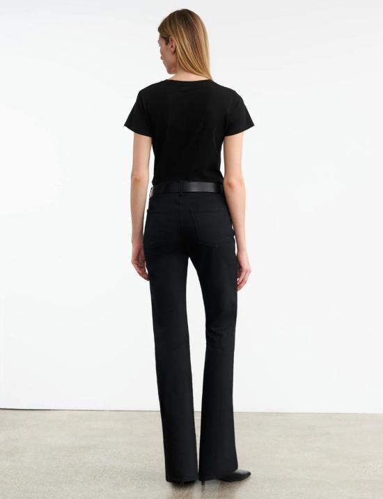  닐리로탄 데님 팬츠 닐리 로탄 셀리아 진 미드 라이즈 스트레치 플레어 데님 진 - NILI LOTAN