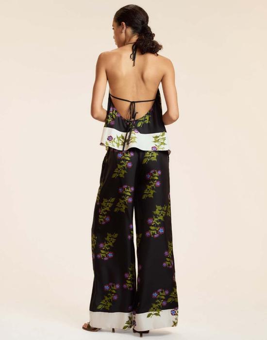  신시아 로리 스트레이트 팬츠 신시아 로울리 본 보야지 팬츠 블랙 플로럴 - CYNTHIA ROWLEY