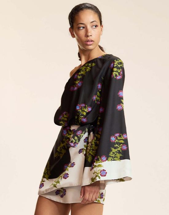  신시아 로리 숏 원피스 신시아 로울리 본 보야지 실크 드레스 블랙 - CYNTHIA ROWLEY