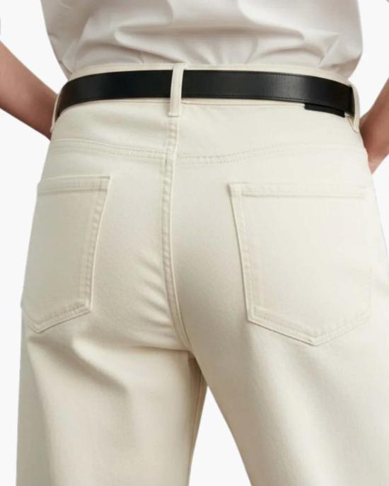  닐리로탄 데님 팬츠 닐리 로탄 트라이베카 스트레치 미드 라이즈 배럴 레그 진 - NILI LOTAN