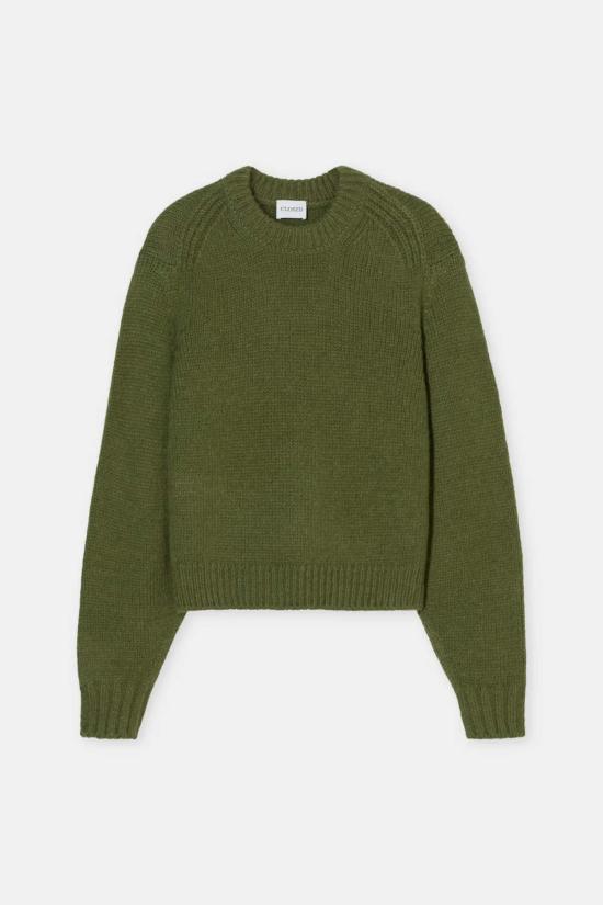  클로즈드 터틀넥 닫힌 크루넥 알파카 울 스웨터 아미 - CLOSED