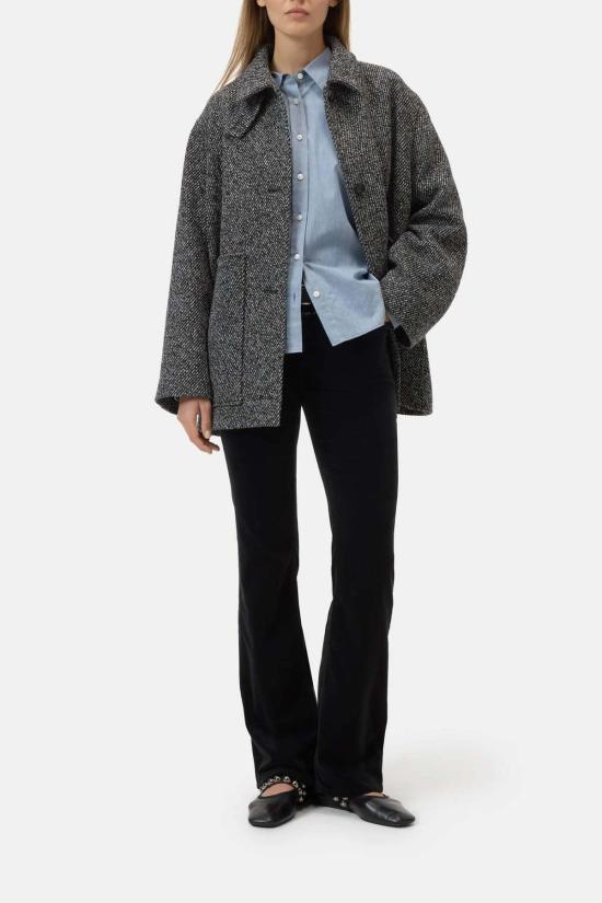  클로즈드 플레어 팬츠 조바나 벨벳 플레어  블랙