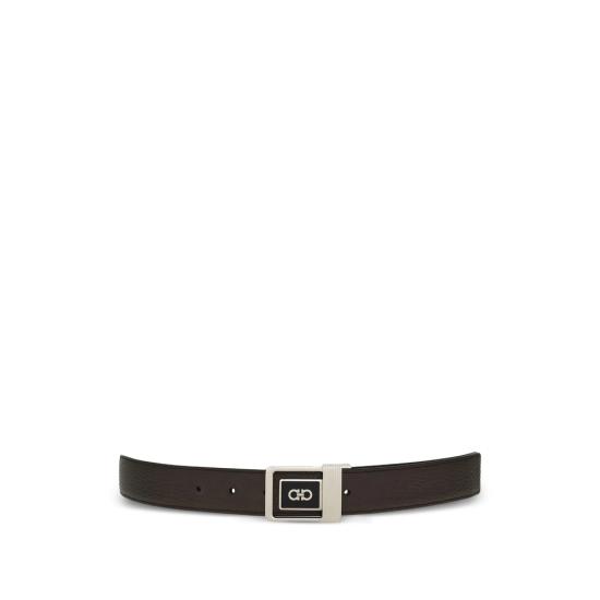 26SS 살바토레 페라가모 가죽 벨트 670620 0791120 TMONE BROWN BLACK - SALVATORE FERRAGAMO