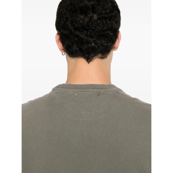 26SS 골든구스 골든 로고 프린트 반팔 티셔츠 GMP01220 P000671 35479 GREEN - GOLDEN GOOSE