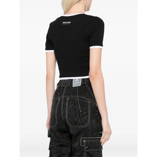 25FW 마린세르 반팔 티셔츠 WTO087A CJER0008 BK96 BLACK - MARINE SERRE