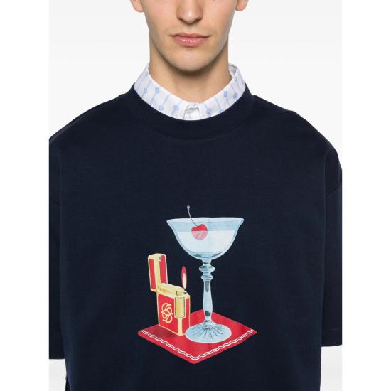 26SS 드롤드무슈 반팔 티셔츠 J TS291 CO002 NAVY BLUE - DROLE DE MONSIEUR