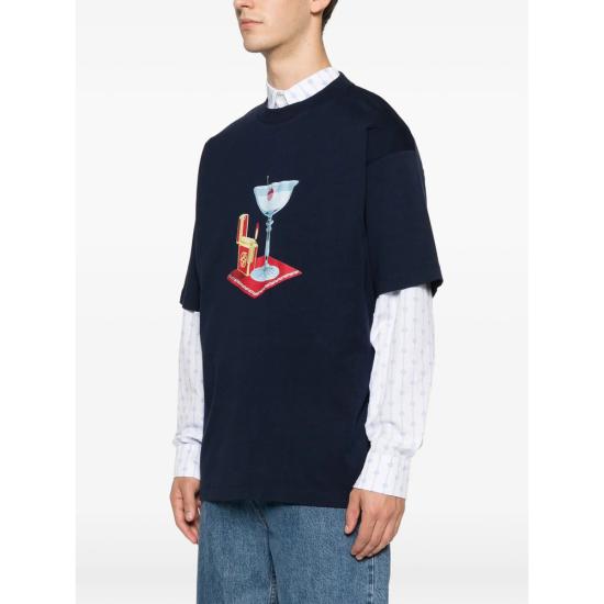 26SS 드롤드무슈 반팔 티셔츠 J TS291 CO002 NAVY BLUE - DROLE DE MONSIEUR