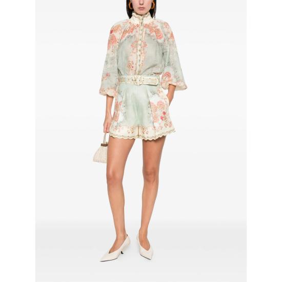 26SS 짐머만 숏팬츠 4558ARS263 WALLP BLUE NEUTRALS - ZIMMERMANN