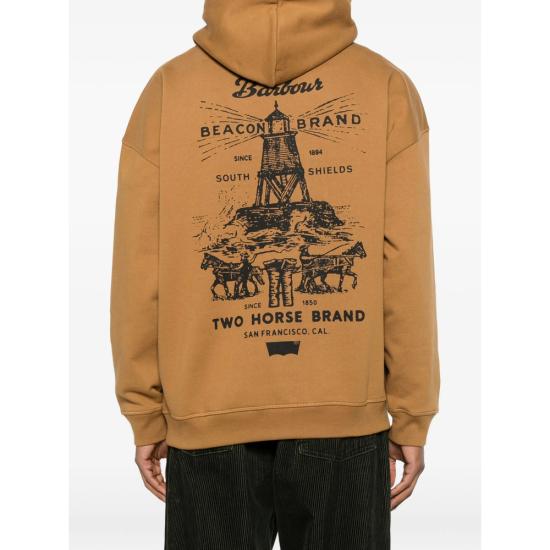 26SS Barbour X Levi's 후드 티셔츠 MOL0720 OR55 BROWN - BARBOUR