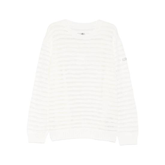 26SS MM6 메종마르지엘라 스웨터 M13208 SH0HL0036 101 WHITE