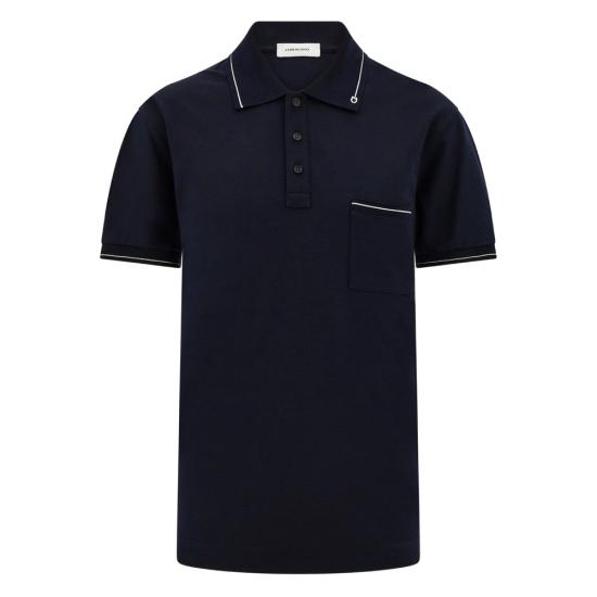 26SS 살바토레 페라가모 폴로 티셔츠 145260 0790948 BLBIA BLUE